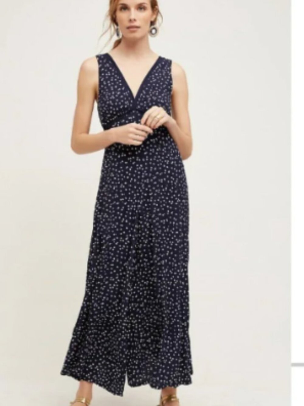 HD in Paris by Anthropologie Tallulah wide-leg polka dot jumpsuit